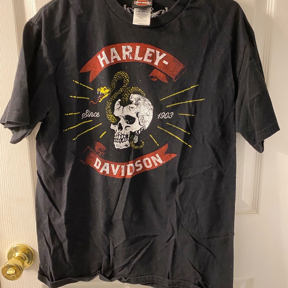 Harley-Davidson Black Tee with Skull Graphic